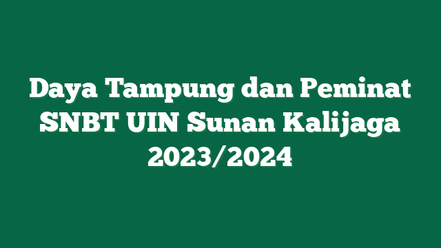 Daya Tampung dan Peminat SNBT UIN Sunan Kalijaga 2023/2024