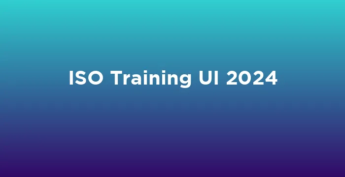 Featured image for ISO Training UI 2024