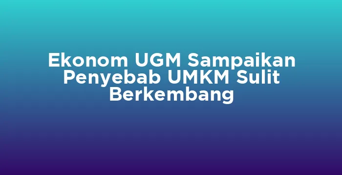 Featured image for Ekonom UGM Sampaikan Penyebab UMKM Sulit Berkembang