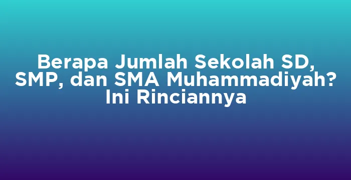 Featured image for Berapa Jumlah Sekolah SD, SMP, dan SMA Muhammadiyah? Ini Rinciannya
