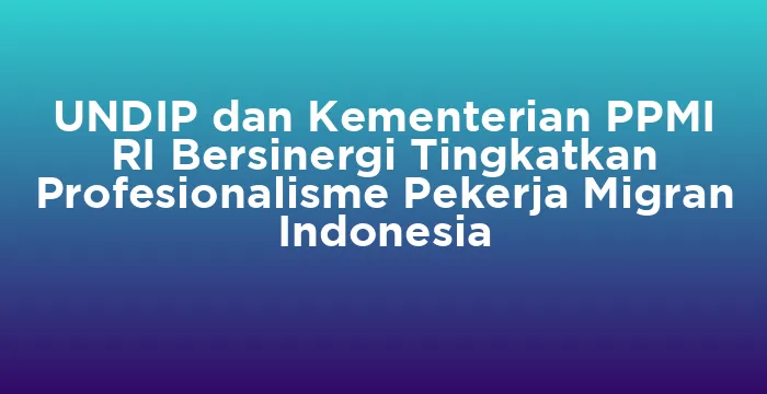 Featured image for UNDIP dan Kementerian PPMI RI Bersinergi Tingkatkan Profesionalisme Pekerja Migran Indonesia