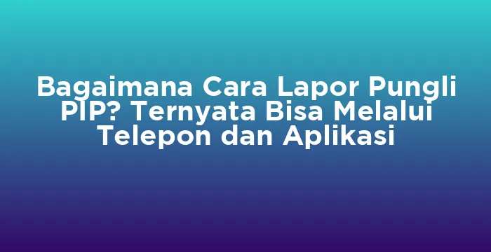 Featured image for Bagaimana Cara Lapor Pungli PIP? Ternyata Bisa Melalui Telepon dan Aplikasi
