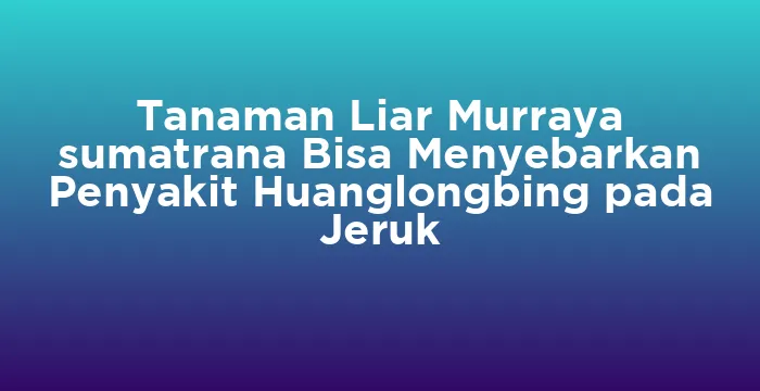 Featured image for Tanaman Liar Murraya sumatrana Bisa Menyebarkan Penyakit Huanglongbing pada Jeruk